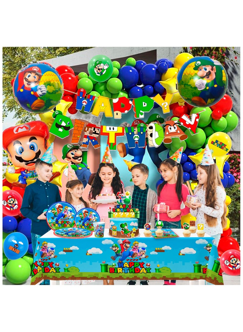 ماريو لوازم حفلات أعياد ميلاد سوبر ماريو سوبر ماريو تقدم لـ 10 ضيوف، طقم أدوات مائدة ماريو بروس لتزيين الحفلات - Image 5