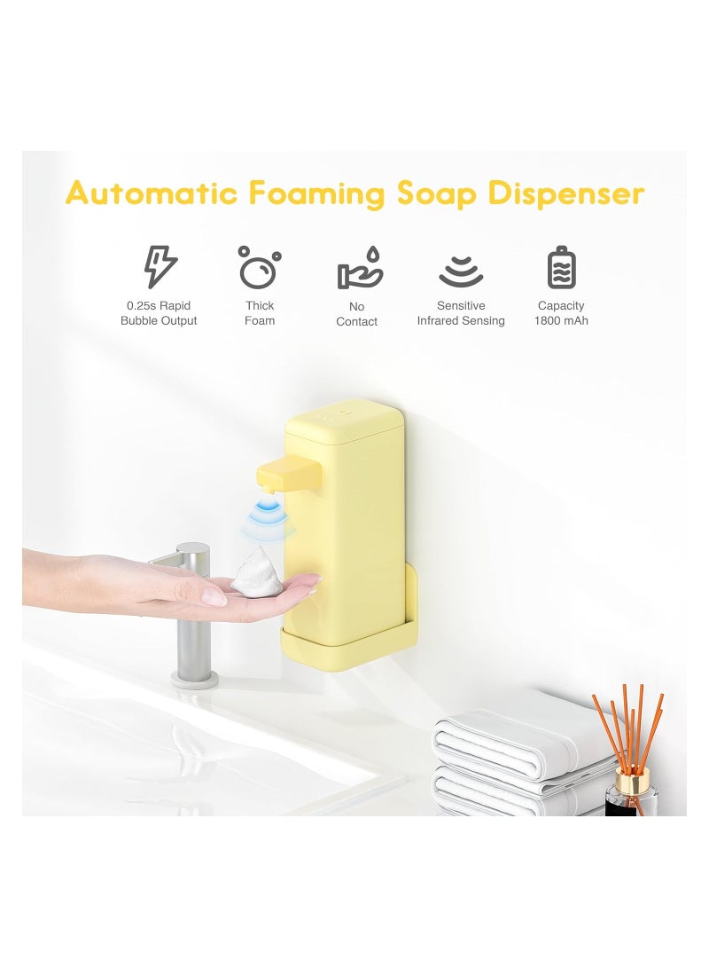 Automatic Touchless Soap Dispenser, 3 Adjustable Foam Levels, 14oz/400ml Rechargeable Hand Sanitizer Dispenser for Kitchen and Bathroom, Hands-Free Operation. - Image 4