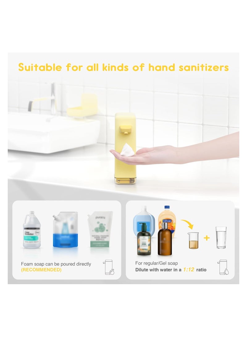 Automatic Touchless Soap Dispenser, 3 Adjustable Foam Levels, 14oz/400ml Rechargeable Hand Sanitizer Dispenser for Kitchen and Bathroom, Hands-Free Operation. - Image 5