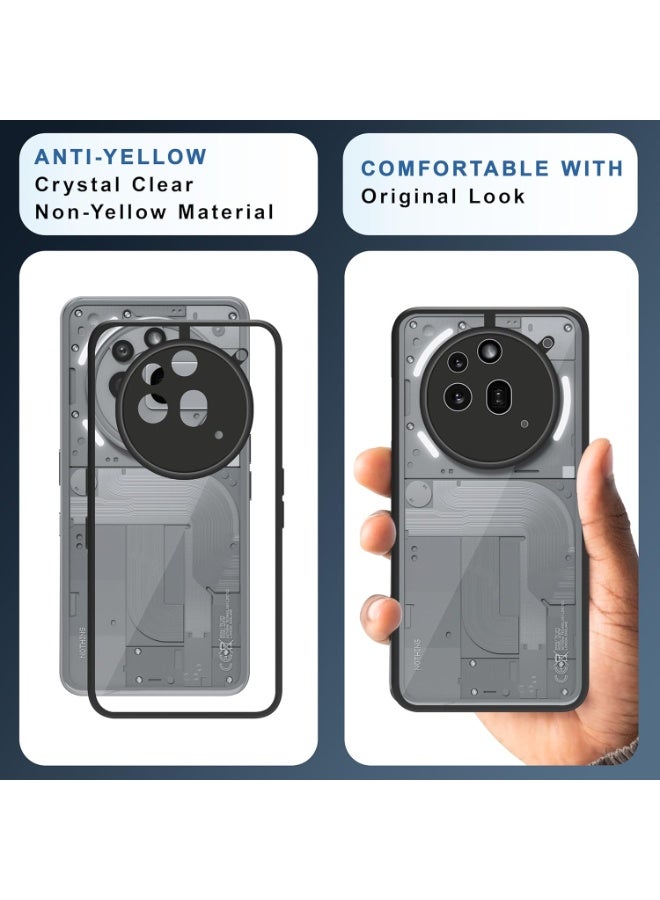 Crystal Clear Non Yellowing Grade Protection Shockproof Protective Cover with Camera Protection for Nothing Phone 3A Pro (Black) - Image 3