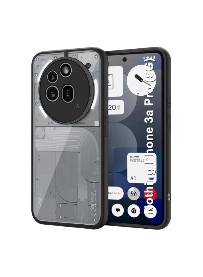 Crystal Clear Non Yellowing Grade Protection Shockproof Protective Cover with Camera Protection for Nothing Phone 3A Pro (Black) - Image 1