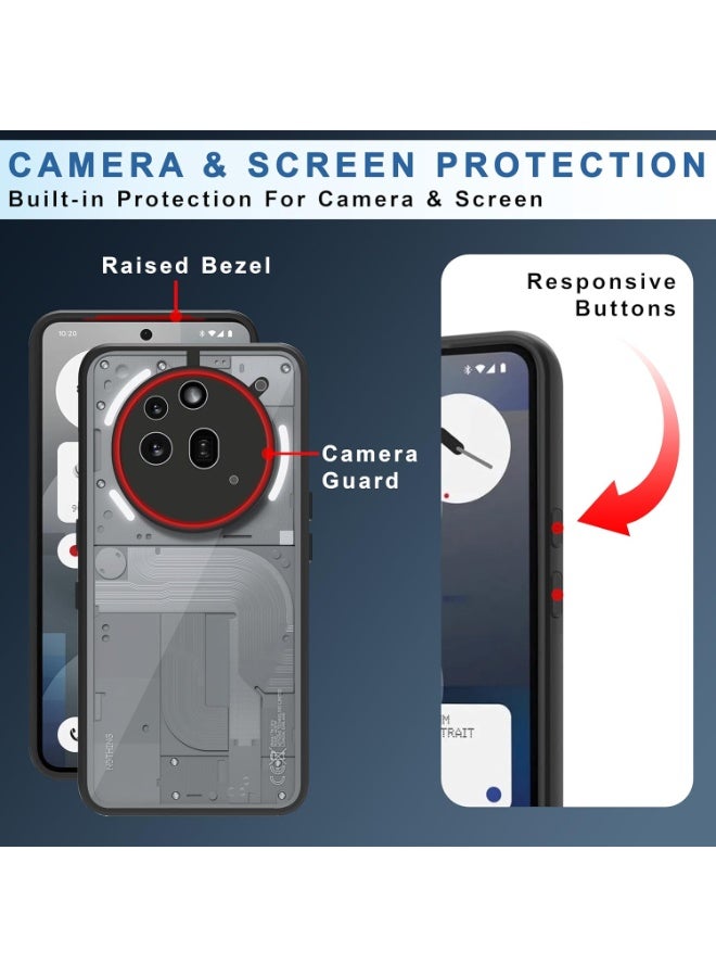 Crystal Clear Non Yellowing Grade Protection Shockproof Protective Cover with Camera Protection for Nothing Phone 3A Pro (Black) - Image 4