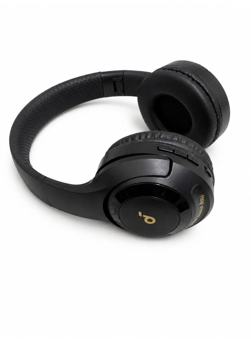 Q20i wireless Bluetooth headphones featuring powerful bass, a memory card slot, and control buttons. Bluetooth headphones, over-ear wireless headset. - Image 3