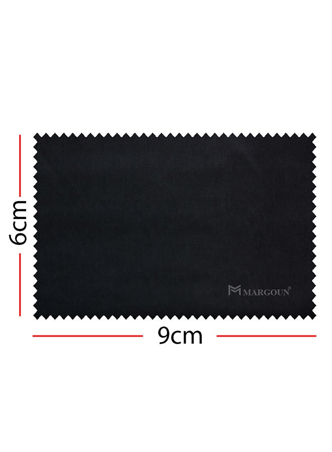 MARGOUN 12 Pack Of Microfiber Cleaning Cloth Premium Cloth for Glasses Lens Screens & More Multicolour 6cm X 9cm Black - Image 3