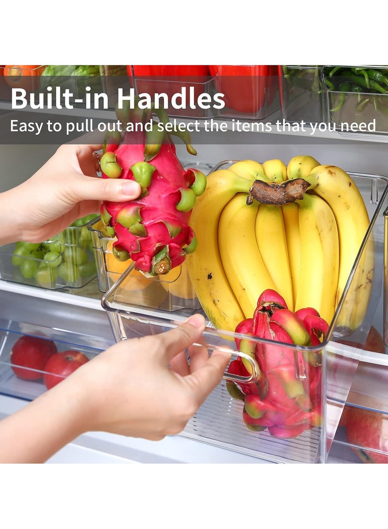 ON MART Stackable Acrylic Fridge Organizer Sturdy Pantry And Refrigerator Storage Containers Bins With Handles | For Bathroom, Kitchen Cabinet, Pantry, Home Organization | Large | Pack of 02 - Image 4