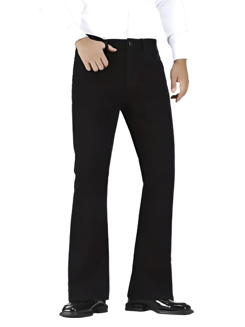 Ben Martin Men’s Bell Bottom Jeans || Bootcut Denim Pants || Wide Leg Flared Jean's for Men || High Waist Stretchable Retro Fit || Cotton Jean for College Casual Black, Size 38 (0) - Image 1