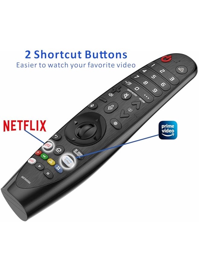B BraiNice Replacement LG remote control. Support LG web OS with pointer, voice and mouse, Netflix and Prime Video Hot Keys. Compatibile with MR21GA MR20GA MR19BA MR18BA MR650 AKB75855501/2/3