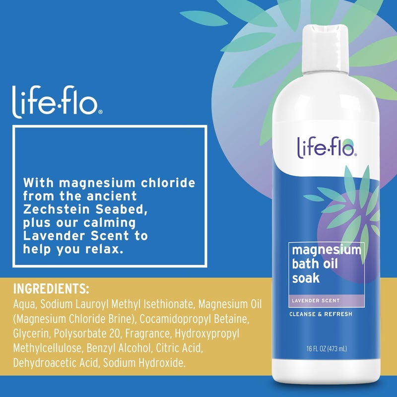 Life-flo Magnesium Oil Bath Soak Lavender Scent, Plus Magnesium Chloride from Zechstein Seabed, Cleanses and Refreshes, Relaxes Muscles and Joints, 60-Day Guarantee, Not Tested on Animals (Lavender) - Image 2
