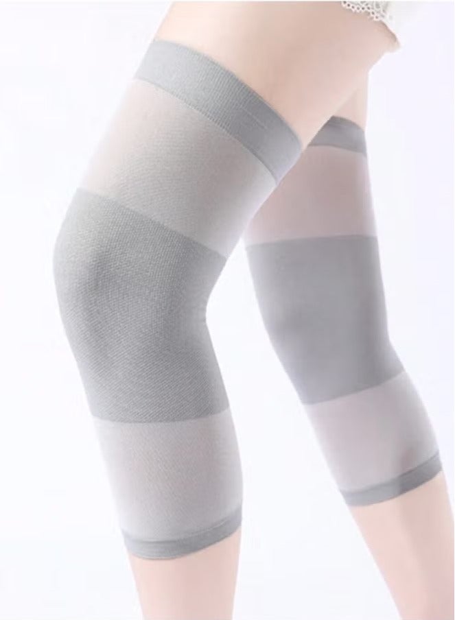 Generic Bamboo Compression Knee Sleeves, Knee Brace, Knee Support,Bamboo Knee Cap, Knee Pad for Gym, Running, Basketball,Sports, Joint Pain Relief, Injury Recovery (Grey) - Image 1