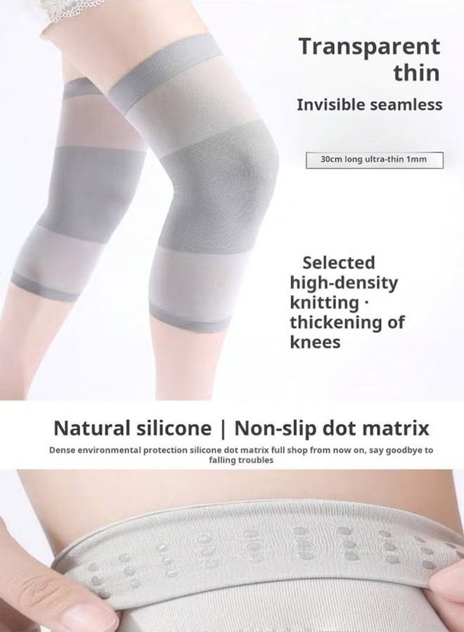 Generic Bamboo Compression Knee Sleeves, Knee Brace, Knee Support,Bamboo Knee Cap, Knee Pad for Gym, Running, Basketball,Sports, Joint Pain Relief, Injury Recovery (Grey) - Image 3