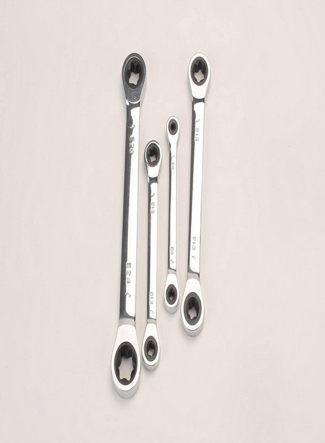 FLZOSPER E-Torx Double Box Ratcheting Wrench, E6x E8，Heavy Duty CR-V Box Ratchet Gear Spanner - Image 5
