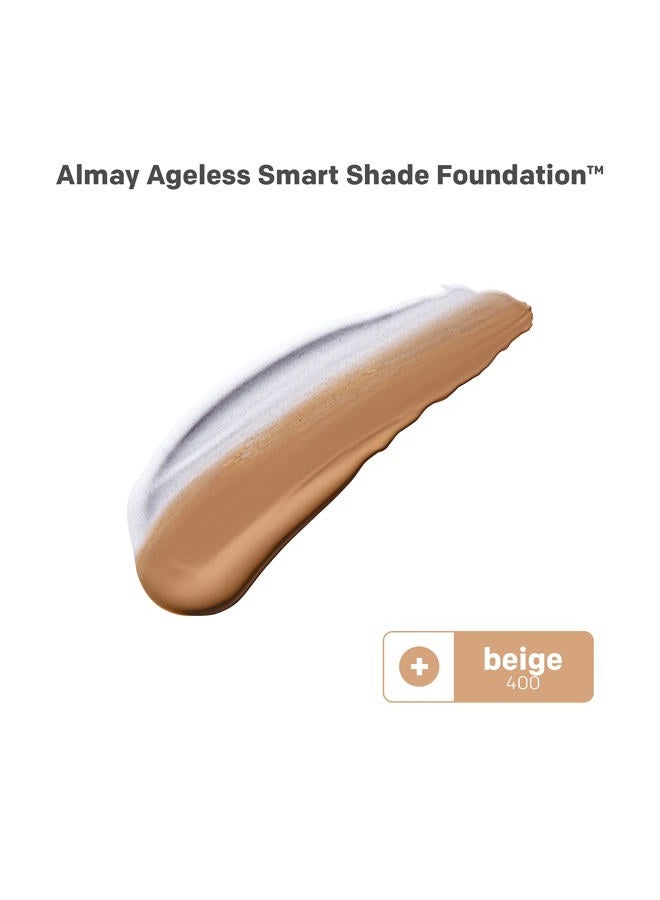Anti-Aging Foundation, Smart Shade Face Makeup with Hyaluronic Acid, Niacinamide, Vitamin C & E, Hypoallergenic, -Fragrance Free, 400 Beige, 1 Fl Oz (Pack of 1)