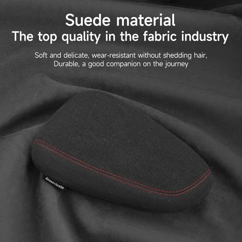 Atsorvicate Alcantane style car leg knee pads memory foam car center console knee cushions car leg pads protect knee and leg elbow pads car copilot Universa version (Red line lift leg pad) - Image 4