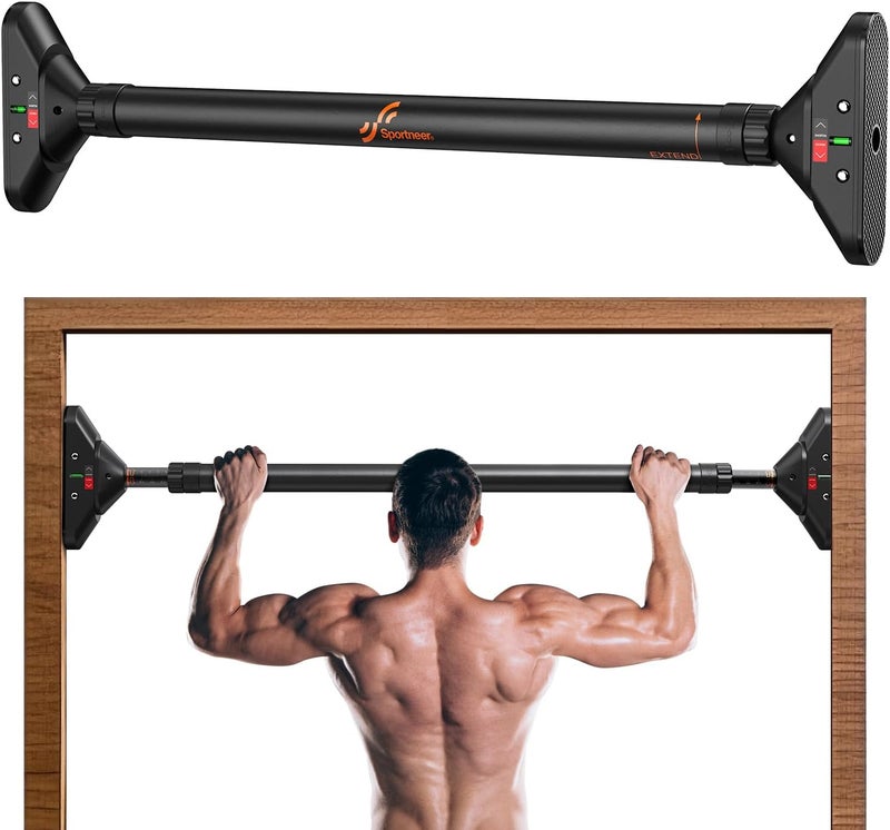 Cyber Strength Training Chin up Bar without Screws - Adjustable 72-95cm Width Locking Mechanism Pull-up Bar for Doorway - Max Load 200kg for Home Gym Upper Body Workout Non-slip - Image 1