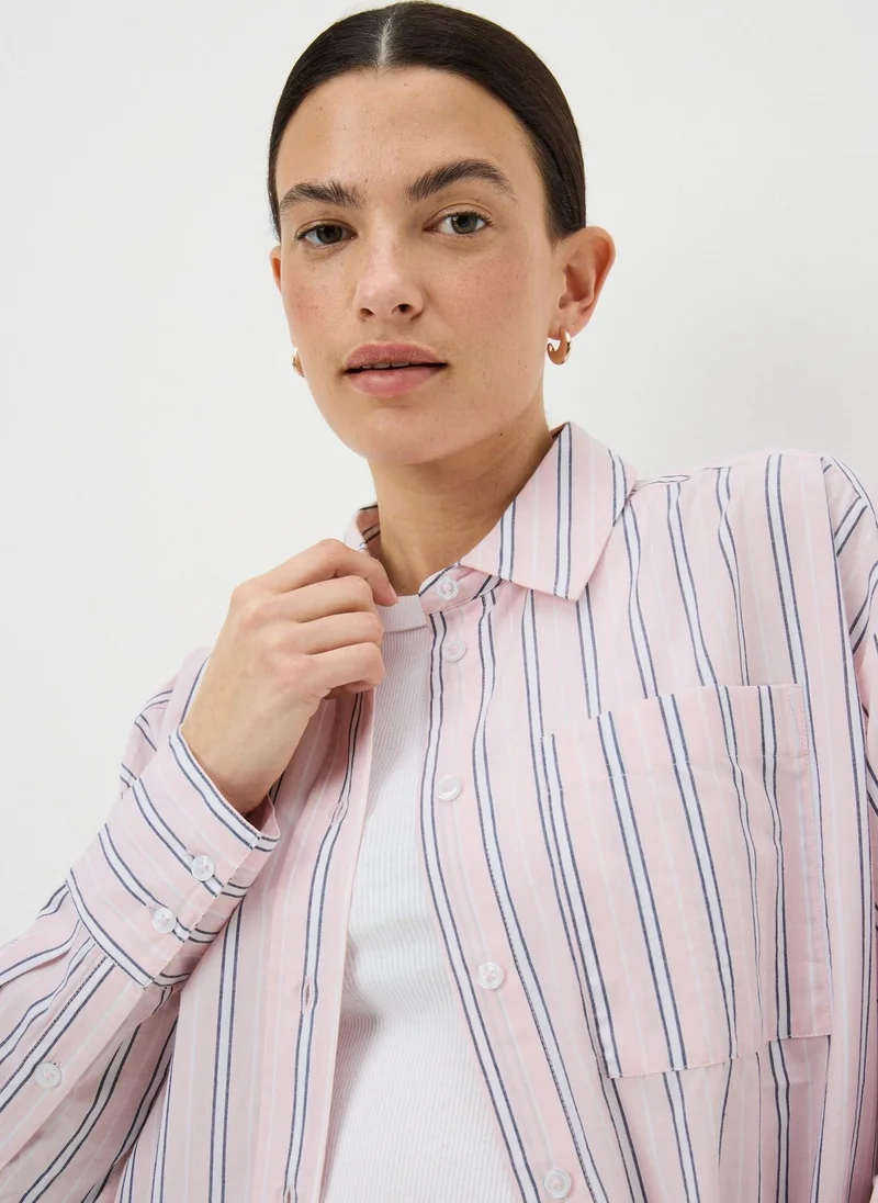 ماتلان Pink Poplin Stripe Shirt