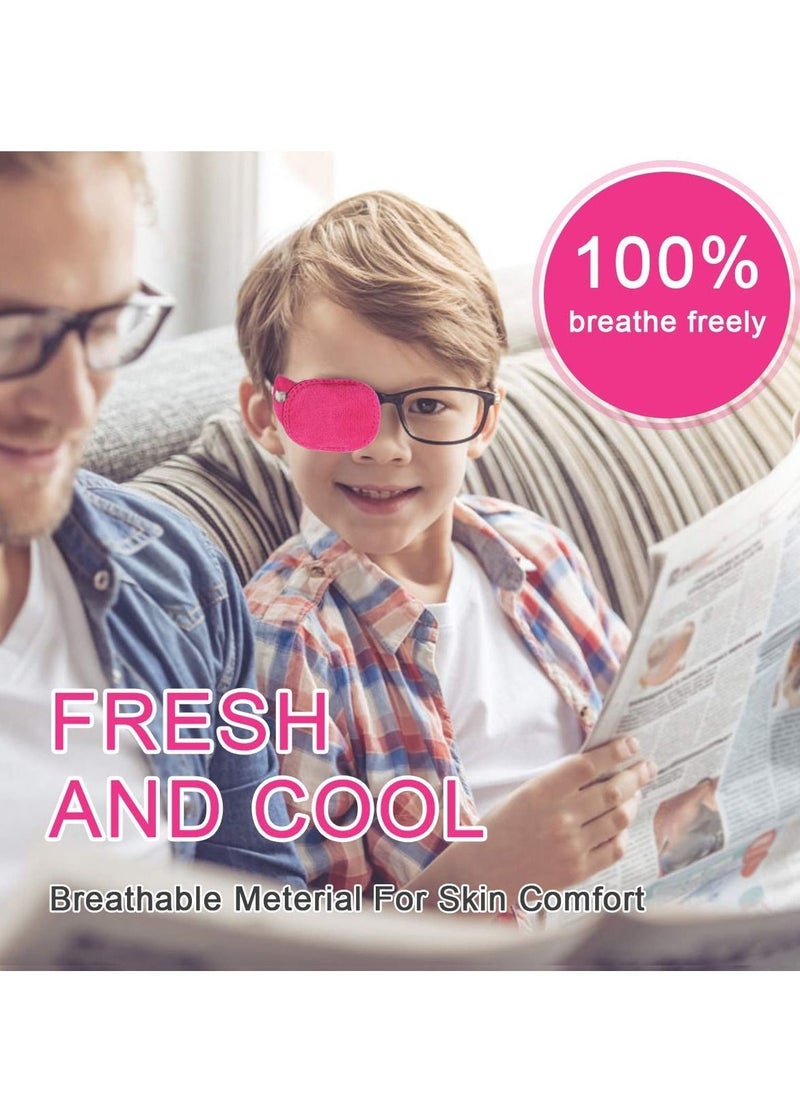 SYOSI - 4 Pack Eye Patches for Kids Girls Boys Right & Left Eye Patch for Glasses, Lazy Eye Patch for Children Treating Lazy Eye Amblyopia Strabismus and After Surgery 10 x 5cm Full Coverage Pink - Image 1