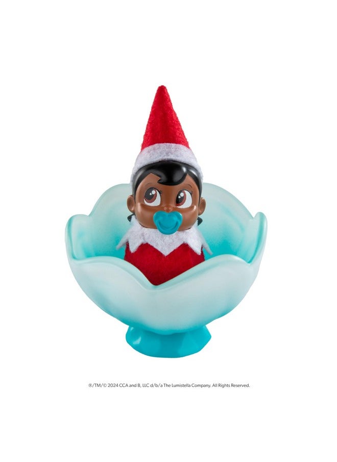 The Elf on the Shelf The Elf on the Shelf Frost Pips Mini Blooms Elf Baby Girl with Brown Eyes - Includes Frost Flower Cradle - for Ages 3 Years and Above  - Image 1