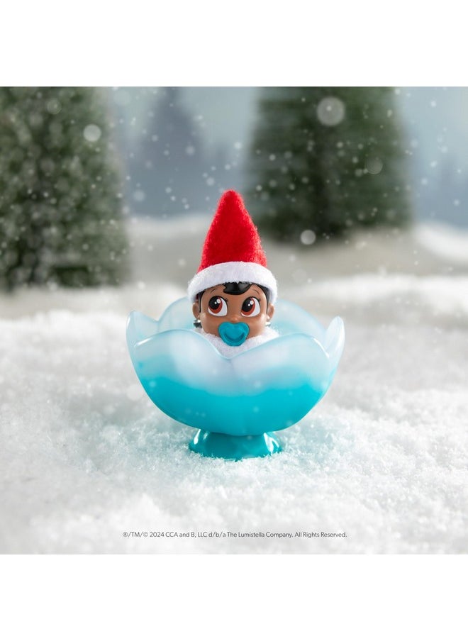 The Elf on the Shelf The Elf on the Shelf Frost Pips Mini Blooms Elf Baby Girl with Brown Eyes - Includes Frost Flower Cradle - for Ages 3 Years and Above  - Image 2