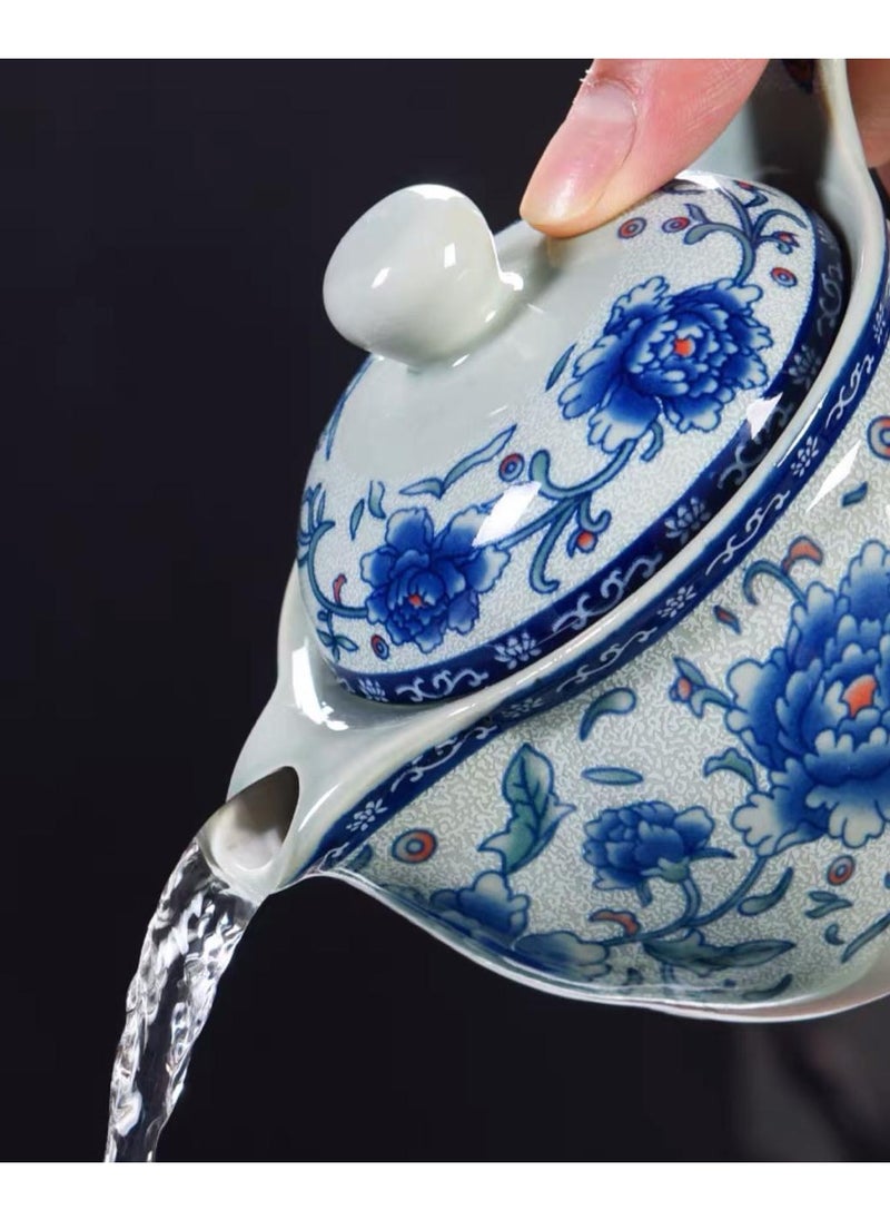 ماركة غير محددة - طقم للشاي مكون من سبع قطع باكواب عازلة للحرارة من السيراميك برسومات الورد المستوحى من الطبيعة - Image 1