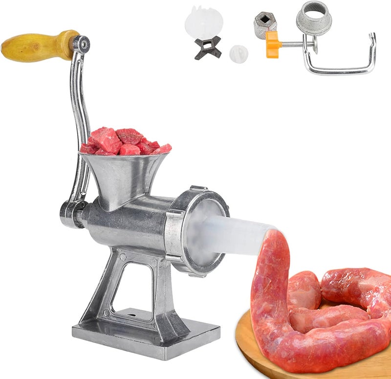 comfrt Manual Meat Grinder, Stainless Steel Hand Crank Meat Processor Grinding Machine Ground Beef Chopper with Sausage Stuffer for Home Kitchen - Image 1