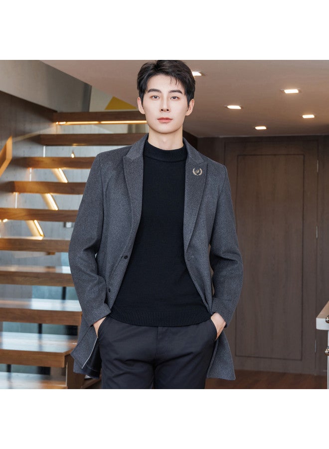 Fapai Autumn/winter Men's Casual Versatile Single-breasted Double-layer Thickened Wool Men's Suit - Image 5