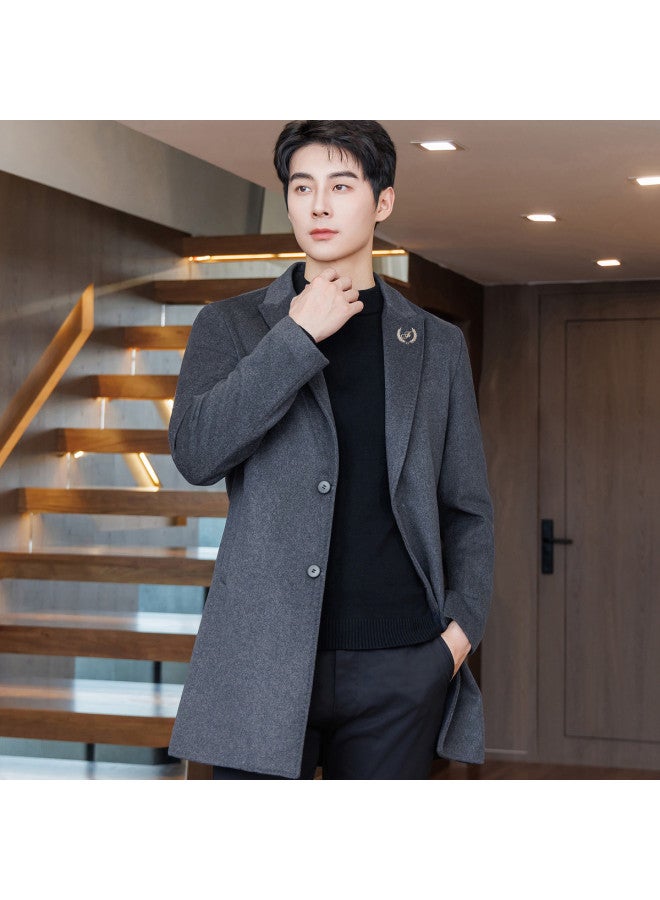 Fapai Autumn/winter Men's Casual Versatile Single-breasted Double-layer Thickened Wool Men's Suit - Image 3