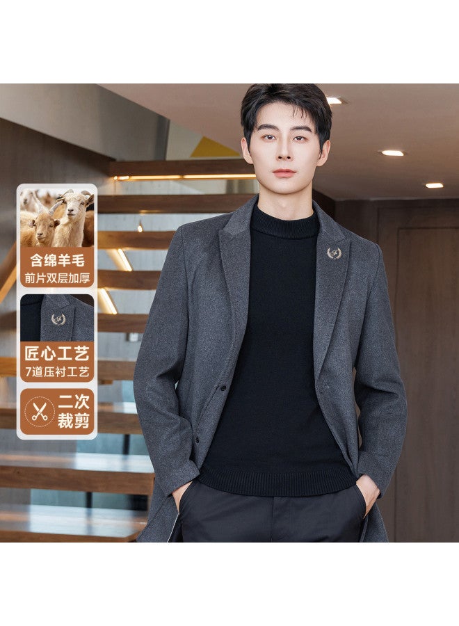 Fapai Autumn/winter Men's Casual Versatile Single-breasted Double-layer Thickened Wool Men's Suit - Image 2