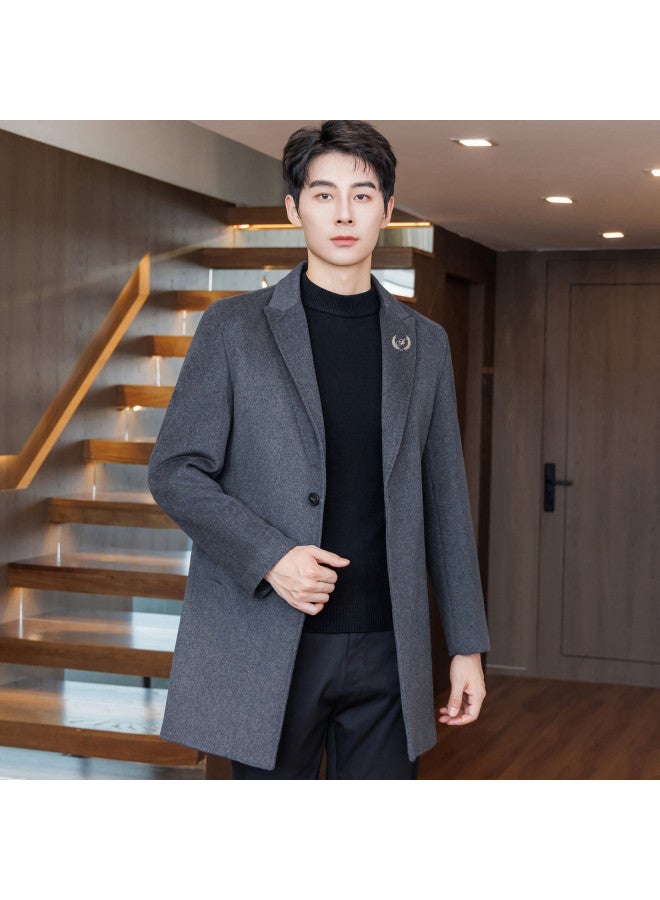 Fapai Autumn/winter Men's Casual Versatile Single-breasted Double-layer Thickened Wool Men's Suit - Image 4