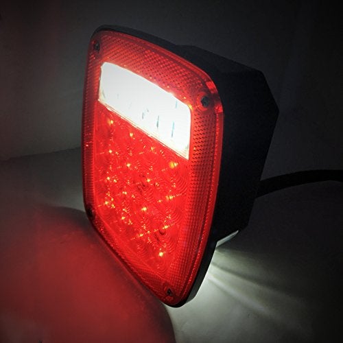 MaxxHaul 80685 Universal Square 12V Combination 28 LED Signal Tail Light - For Truck Trailer Boat Jeep SUV RV Vans Flatbed 2 Pack - Image 5