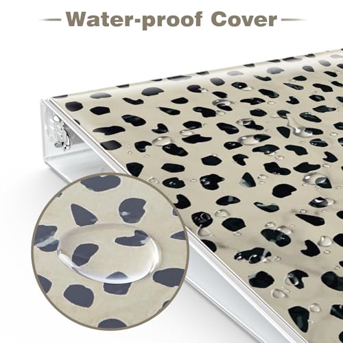 Eyrozill Leopard 3 Ring Binder 1 Inch, Decorative Recipe Binders Organizer, Client Records with Clear Interior Pockets for Letter-Size(11" x 8.5") Paper, PVC Cover (Leopard) - Image 2