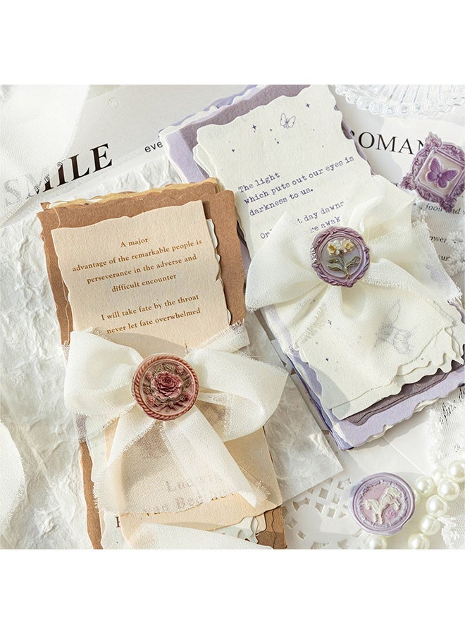 MXN 60 Pcs Classic Vintage Wax Seal Stickers Set Elegant Floral Waterproof Self-Adhesive Stickers 4 Styles Wax Looking Envelope Stickers for Junk Journal Scrapbooking Envelope Sealing and DIY Crafts - Image 5