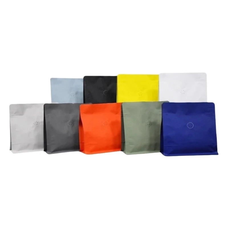 أكياس حبوب القهوة Blue2 مقاس 15x16x8سم 250جرام حقيبة ذات لون غير لامع بصمام أحادي الاتجاه للتخزين - Image 2