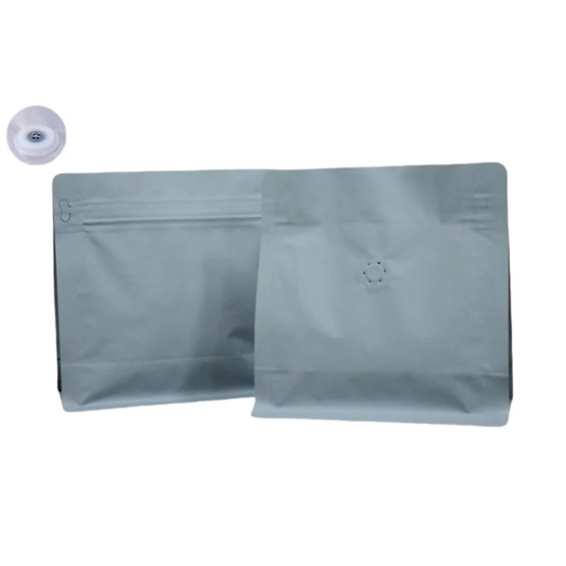 أكياس حبوب القهوة Blue2 مقاس 15x16x8سم 250جرام حقيبة ذات لون غير لامع بصمام أحادي الاتجاه للتخزين - Image 3