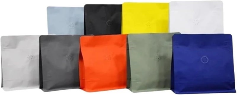 أكياس حبوب القهوة Blue2 مقاس 15x16x8سم 250جرام حقيبة ذات لون غير لامع بصمام أحادي الاتجاه للتخزين - Image 1