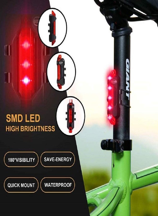 ATHA Rechargeable Cycle Light | Ultra Bright Bike Rear Light Bicycle Tail Light | Waterproof Cycle Tail Lights for Bicycle Durable Cycle Back Light (1 Psc_Multicolor) - Image 2