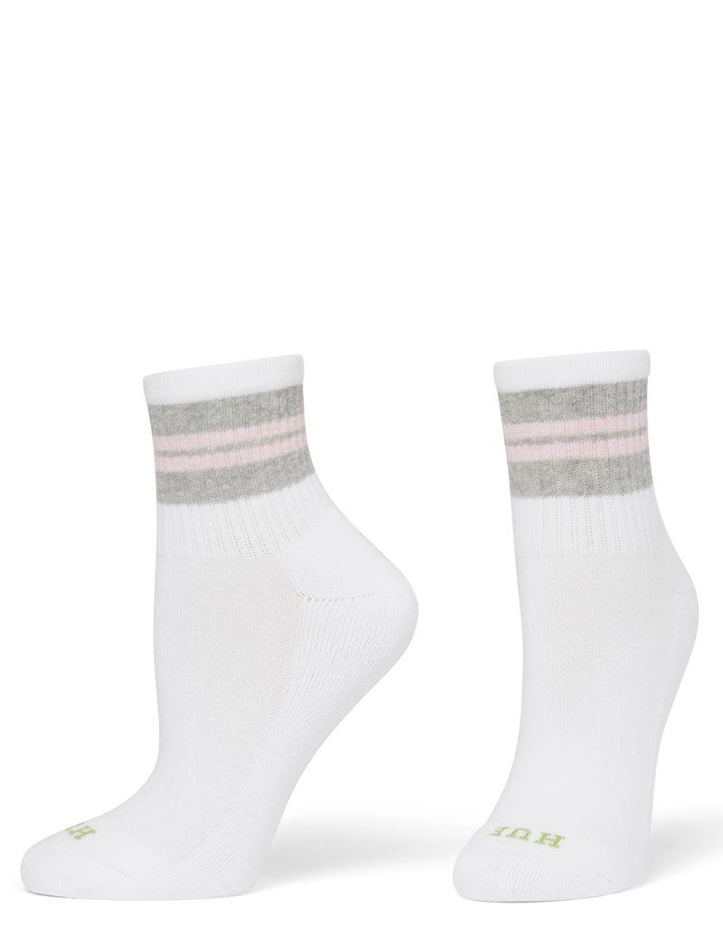 HUE Women's Mini Crew Sock 6 Pair Pack, Heather Stripe - 6 Pair Pack, One Size - Image 3