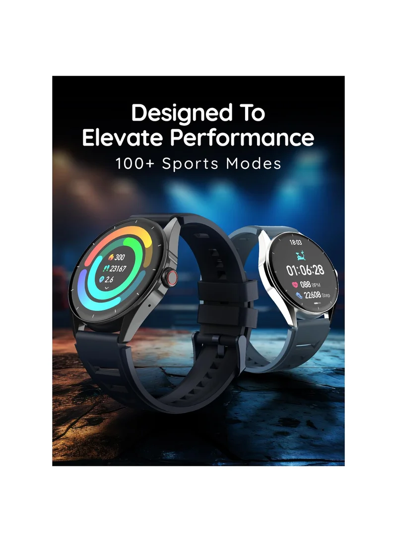 Pebble Cosmos Valor 1.43" AMOLED Display Smartwatch, Bright HD Display (700 Nits), Always-On Display, Bluetooth Calling, Health Suite, AI Voice Assistance, Multiple Sports Modes