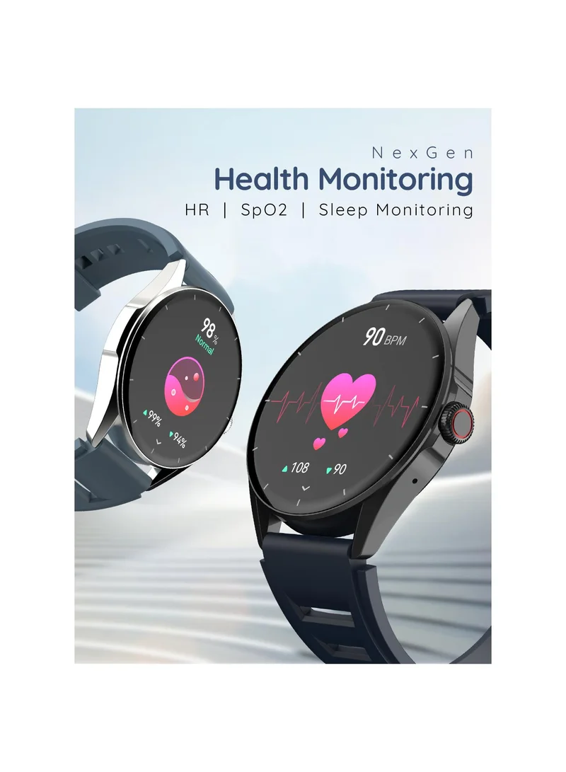 Pebble Cosmos Valor 1.43" AMOLED Display Smartwatch, Bright HD Display (700 Nits), Always-On Display, Bluetooth Calling, Health Suite, AI Voice Assistance, Multiple Sports Modes