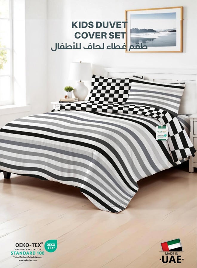 Cotton home طقم أغطية لحاف أطفال من القطن 4 قطع - 160x220 تصميم سلايت سكتش 100% قطن فاخر - Image 1