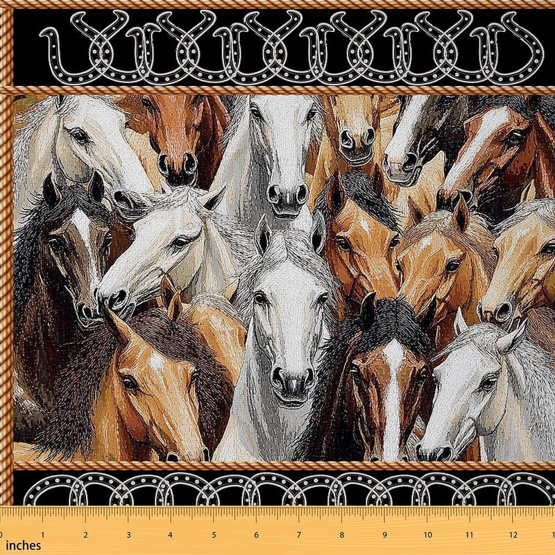 Efficiency boosted construction Rustic Horses Fabric by The Yard,Soft Flannel Polyester,Western Cowboy Retro Horseshoe Fabric for Sewing,Farmhouse Horse Animal Brown Black Fabrics for and Home DIY Projects,2 Yard Bolts,No Stretch Ready order processing Freeze crack proof Cost saving user oriented build Buying recommendation Simple practical structure All governorates deliver Irresistible price All need matching options Regional central warehouse stock Repeated use trusted quality Fit multiple scenarios Temporary in stock Designed for Saudi taste Remote area delivery Personal & public compatible Affordable purchase options Competitive price Saudi market essential Moisture proof Discounted price Hot in Riyadh,Jeddah,Dammam All user affordable trusted quality Quality verified by buyers Fixed delivery schedule - Image 1