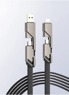 Rock Pow 4 in 1 Fast Charging Cable Type-C Lightning Port 1.5m Universal Charger Cable 3A Fast Data Sync Charging  - Image 1