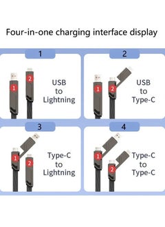 Rock Pow 4 in 1 Fast Charging Cable Type-C Lightning Port 1.5m Universal Charger Cable 3A Fast Data Sync Charging  - Image 3
