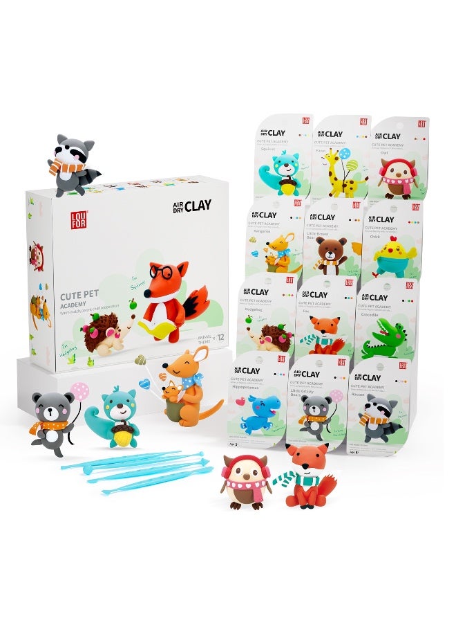 PLAYZO Air Dry Clay Kit for Kids – Ultra Light & Soft Modeling Clay Set, Non-Toxic Craft Clay with 12 Colours, DIY Art & Craft Toys Gift for Boys & Girls - Image 1