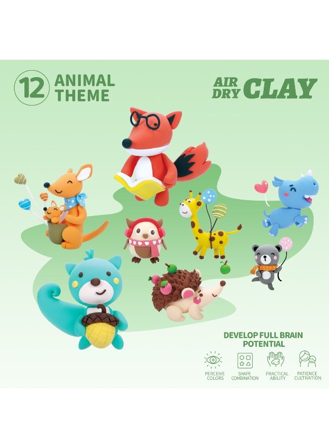 PLAYZO Air Dry Clay Kit for Kids – Ultra Light & Soft Modeling Clay Set, Non-Toxic Craft Clay with 12 Colours, DIY Art & Craft Toys Gift for Boys & Girls - Image 4