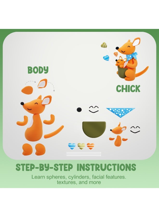 PLAYZO Air Dry Clay Kit for Kids – Ultra Light & Soft Modeling Clay Set, Non-Toxic Craft Clay with 12 Colours, DIY Art & Craft Toys Gift for Boys & Girls - Image 5