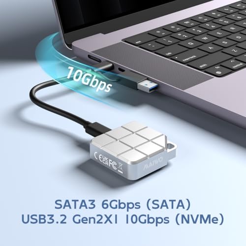 MAIWO M.2 2230 NVMe SSD Enclosure, USB C 3.2 Gen 2 Type-C 10Gbps to NVMe PCI-E Adapter, Aluminum External Mobile Solid-State Drive Box Case for iPhone 15 Pro Max, iPad Pro, Laptop, Android (10Gbps) - Image 3