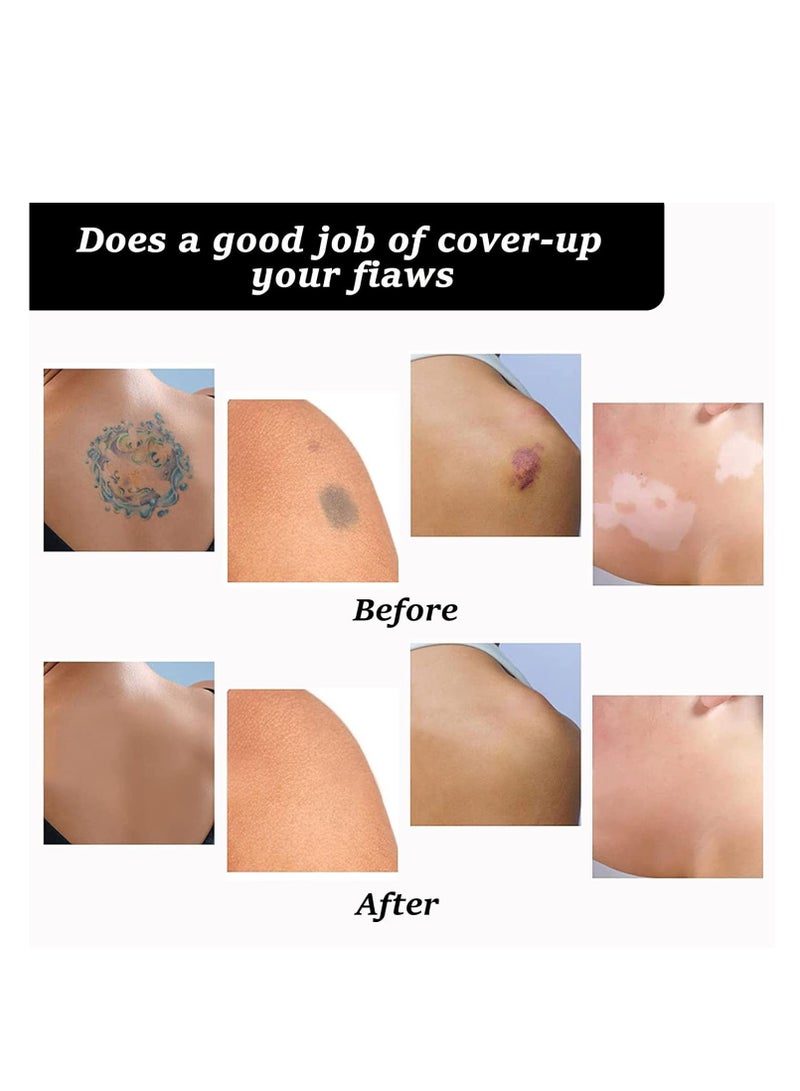 LANEMAY Tattoo Cover Up, Invisible Waterproof Concealer,Long Lasting Professional Skin Makeup Concealer Kit for Body Leg Tattoo, Dark Color - Image 3