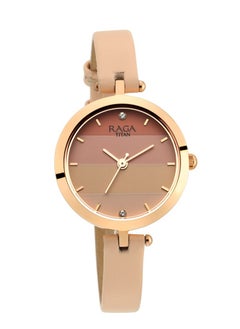 TITAN Raga Women's Blossom Elegance Pastel Pink Dial & Leather Grace Watch  - Image 1