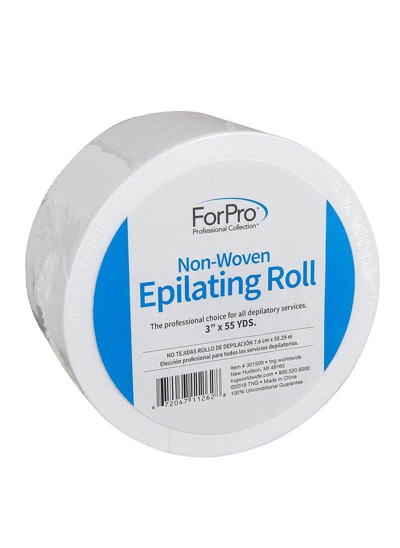 ForPro - ForPro Non-Woven Epilating Roll for Body and Facial Hair Removal, Tear-Resistant, Lint-Free, 3” x 55 Yards, White - Image 1