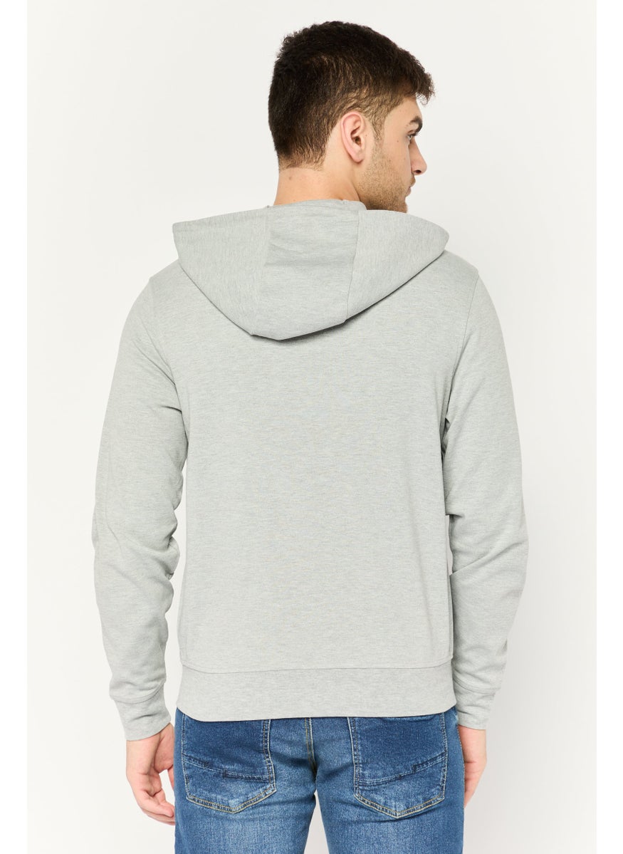 Harmont & Blaine - Men Hooded Brand Logo Long Sleeves Sweatshirt, Light Grey - Image 1
